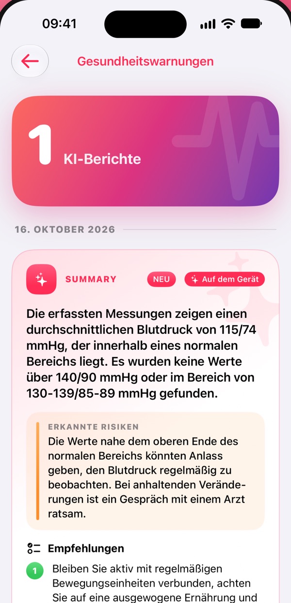 Bildschirm von Pressure Control: Private KI-Berichte
